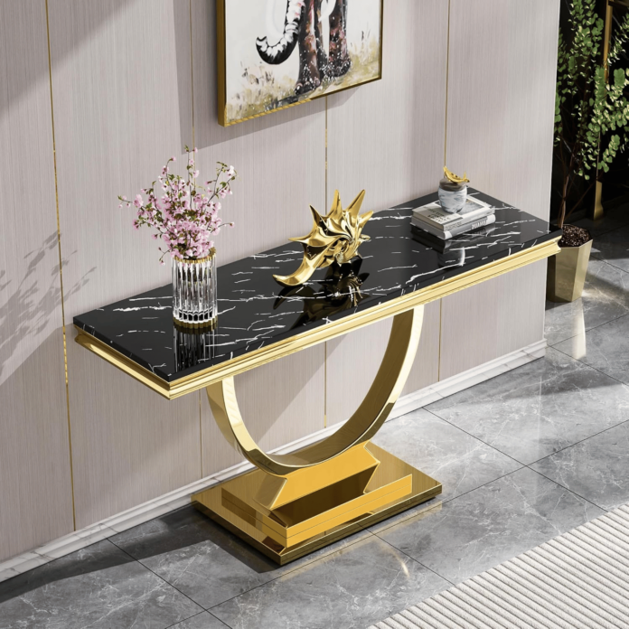 Black Marble Console Table