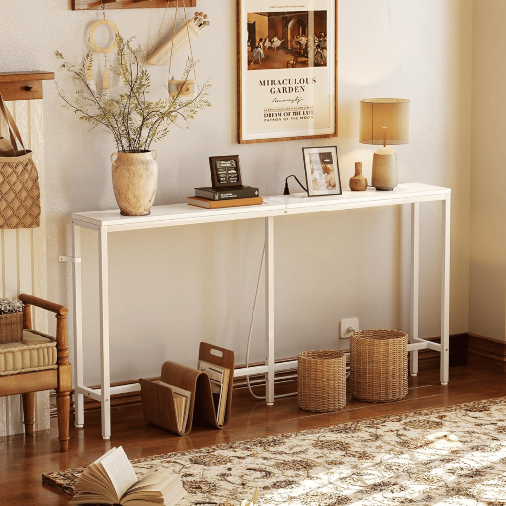 modern white console table