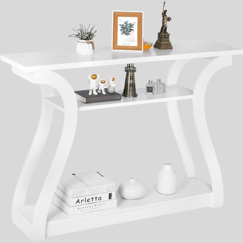 modern white console table