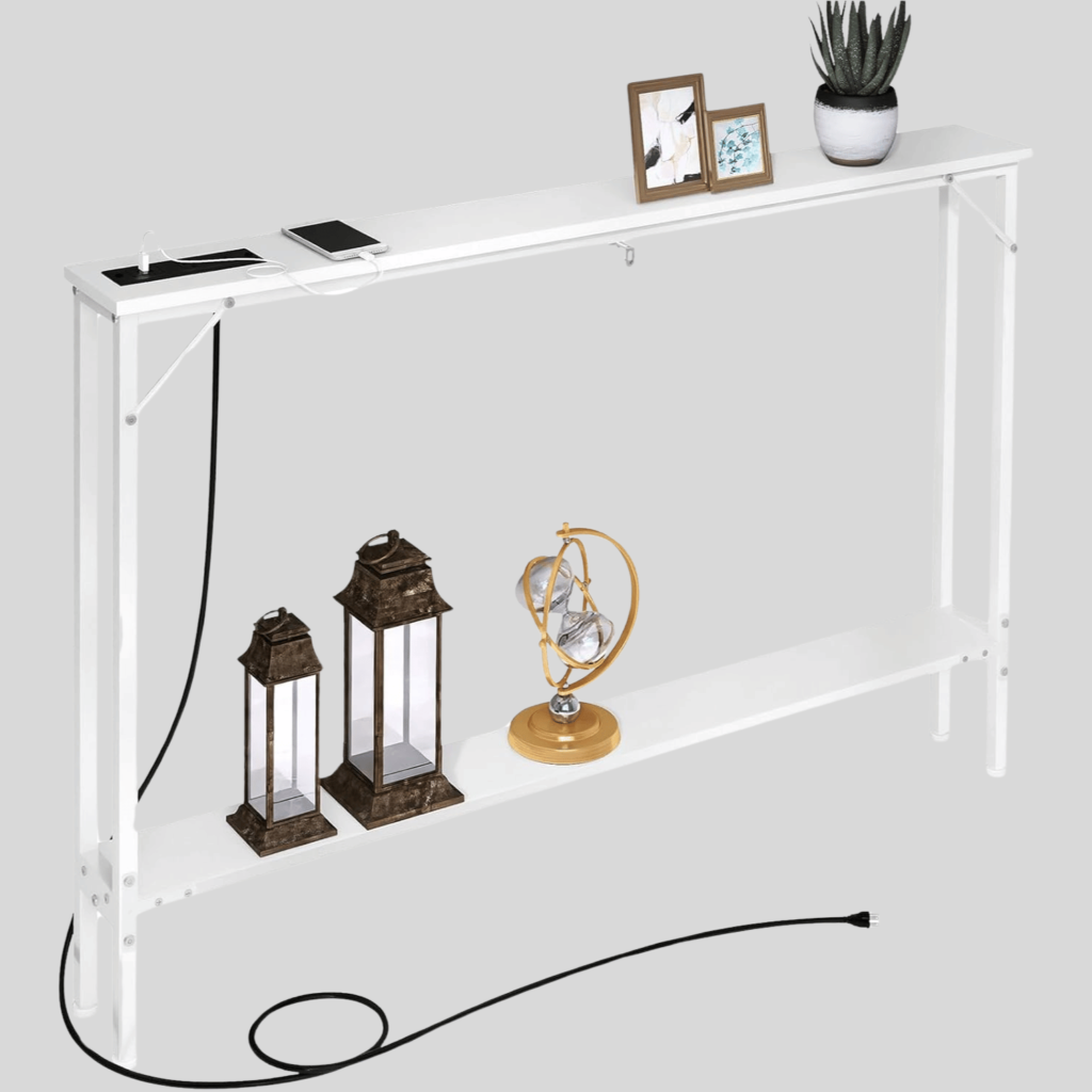 modern white console table