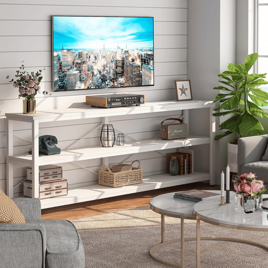 modern white console table