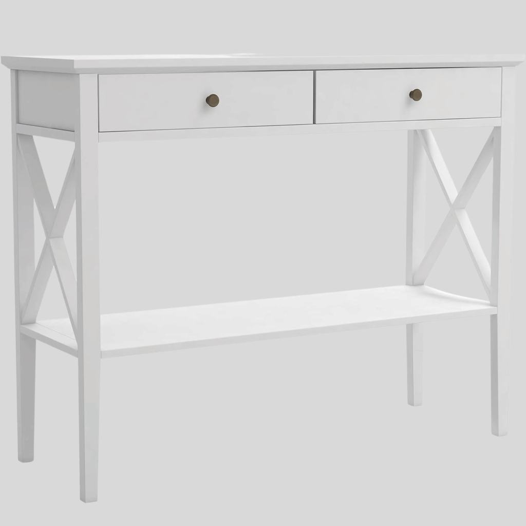 modern white console table