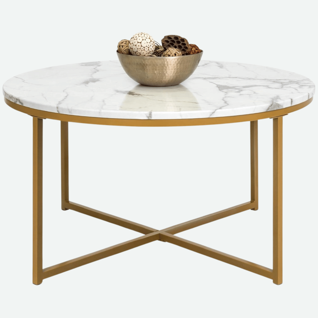 Round White Marble Coffee Table