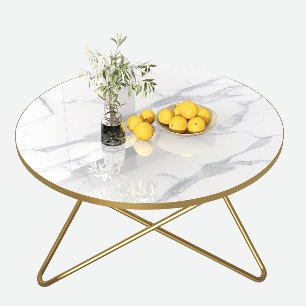 Round White Marble Coffee Table