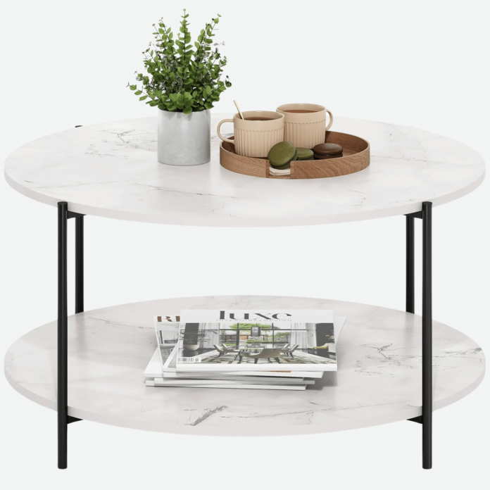 Round White Marble Coffee Table