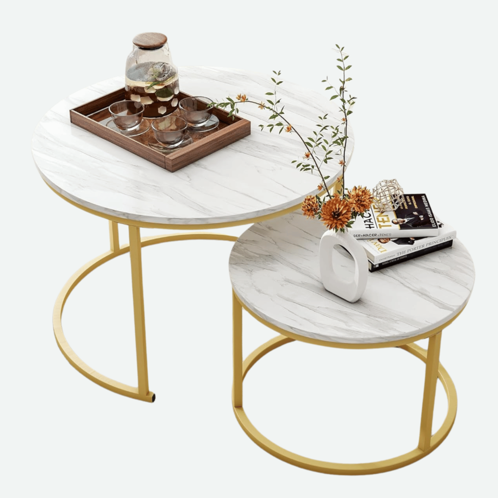 Round White Marble Coffee Table