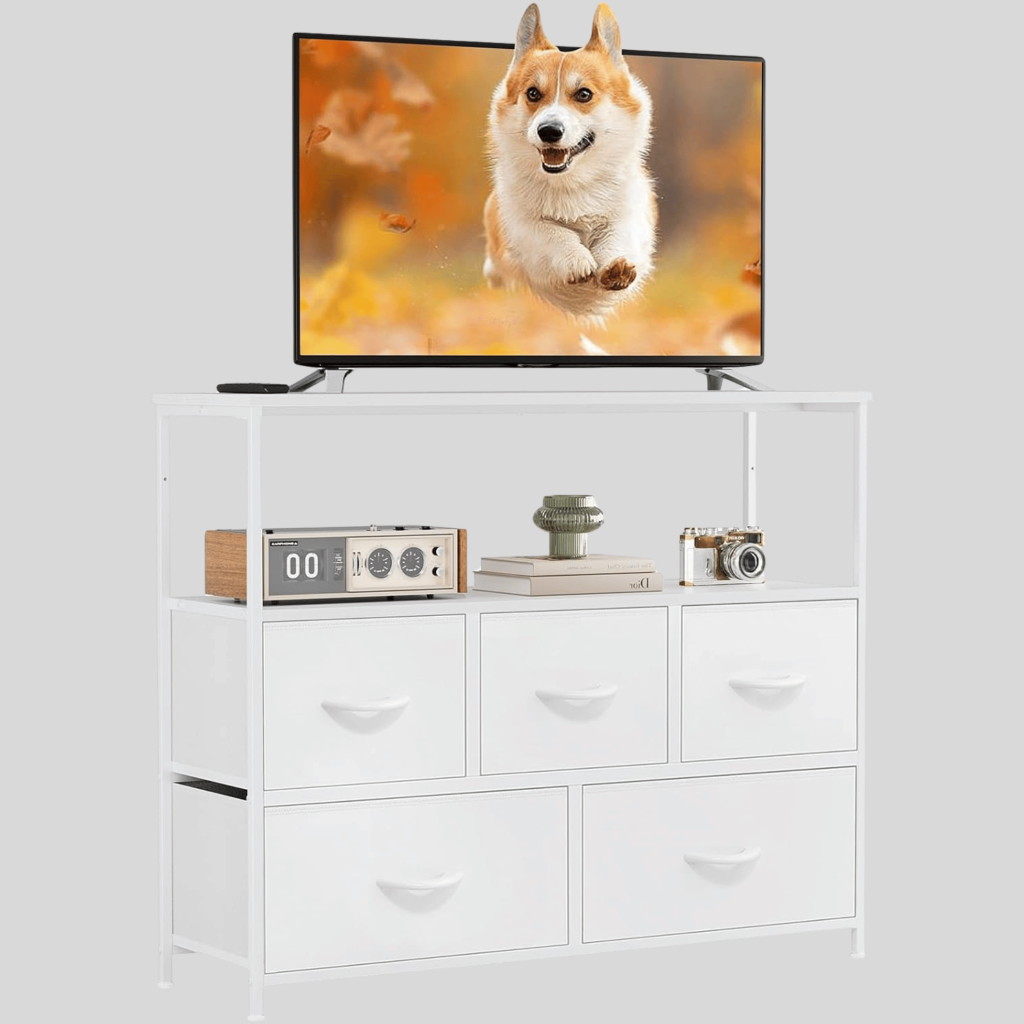 white modern tv stand