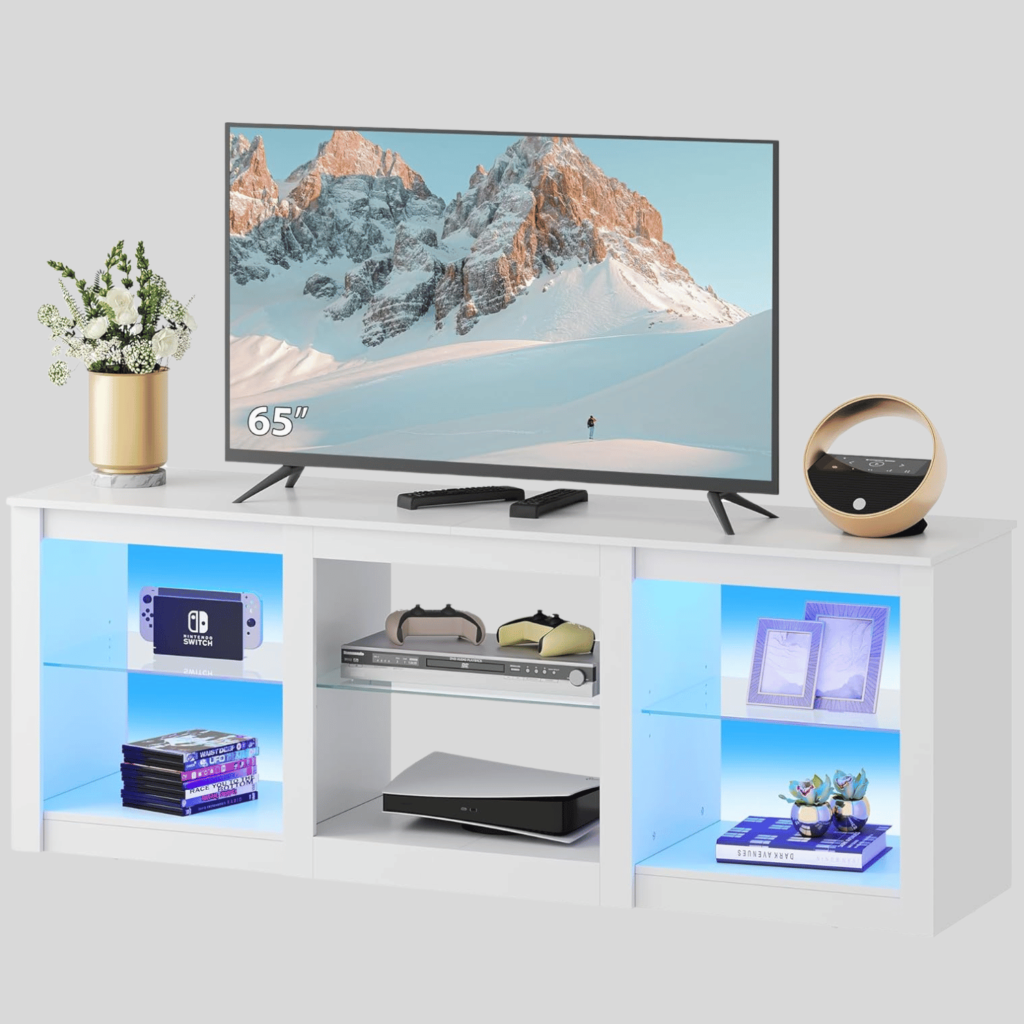 white modern tv stand