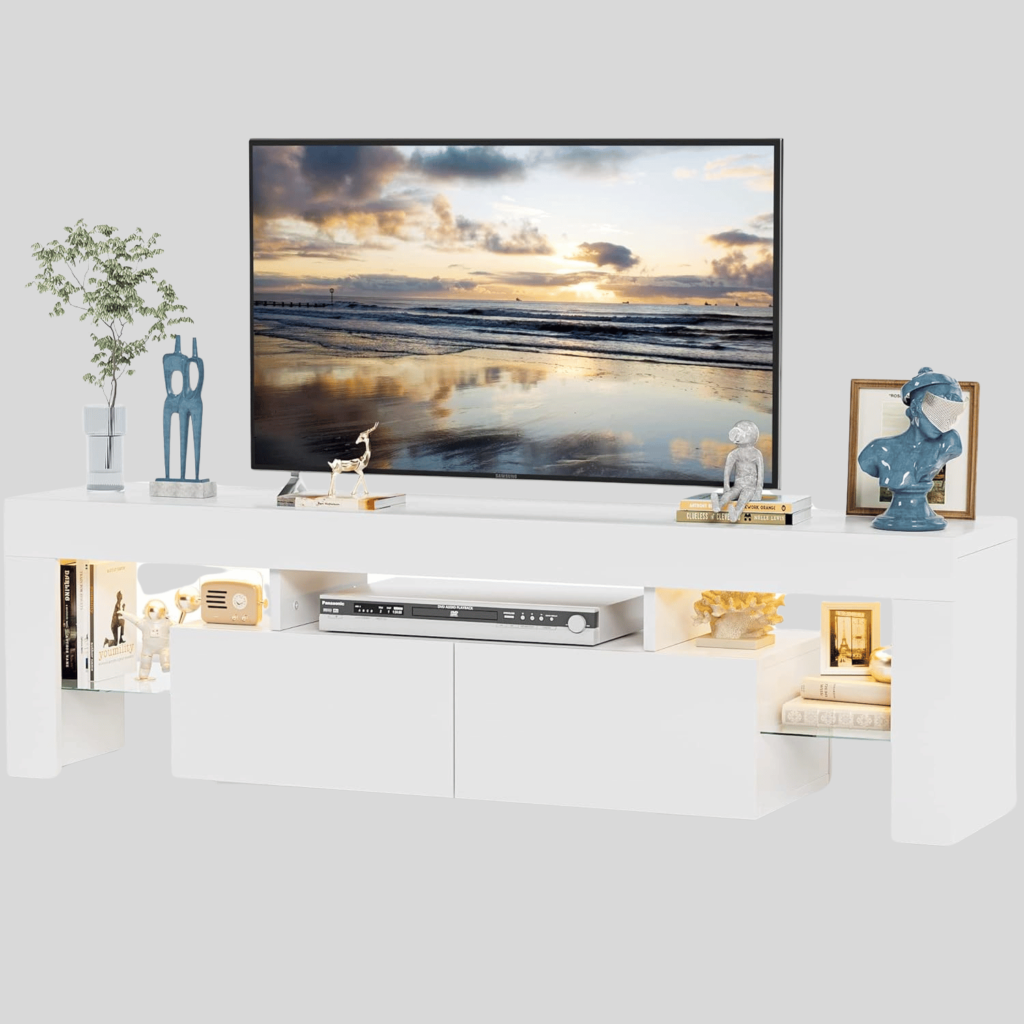 white modern tv stand