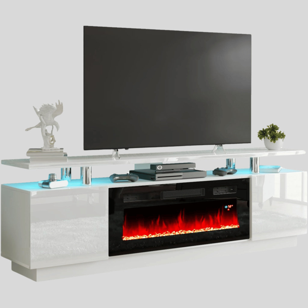 white modern tv stand