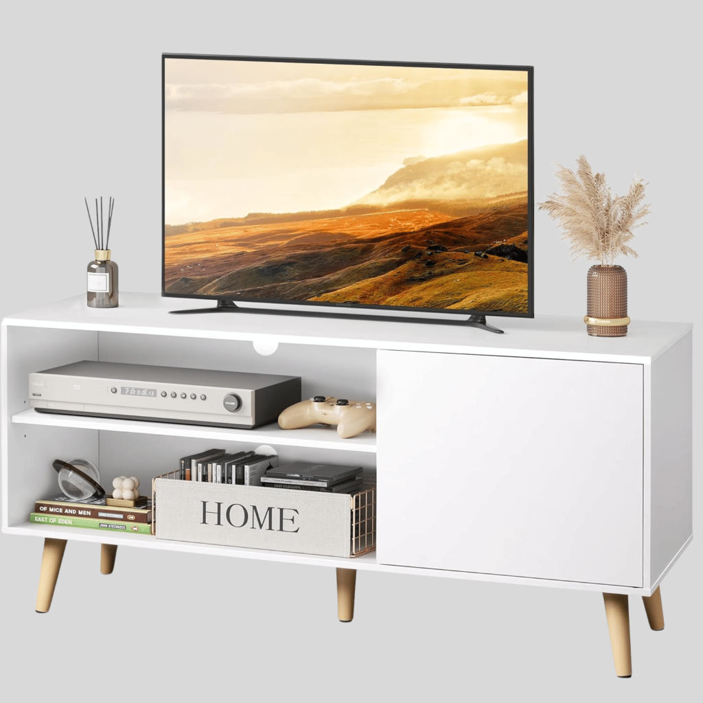 white modern tv stand