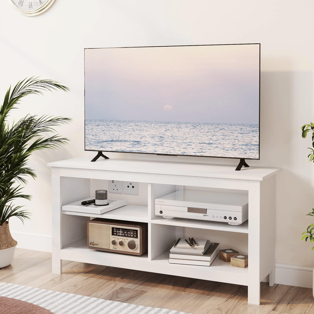 white modern tv stand