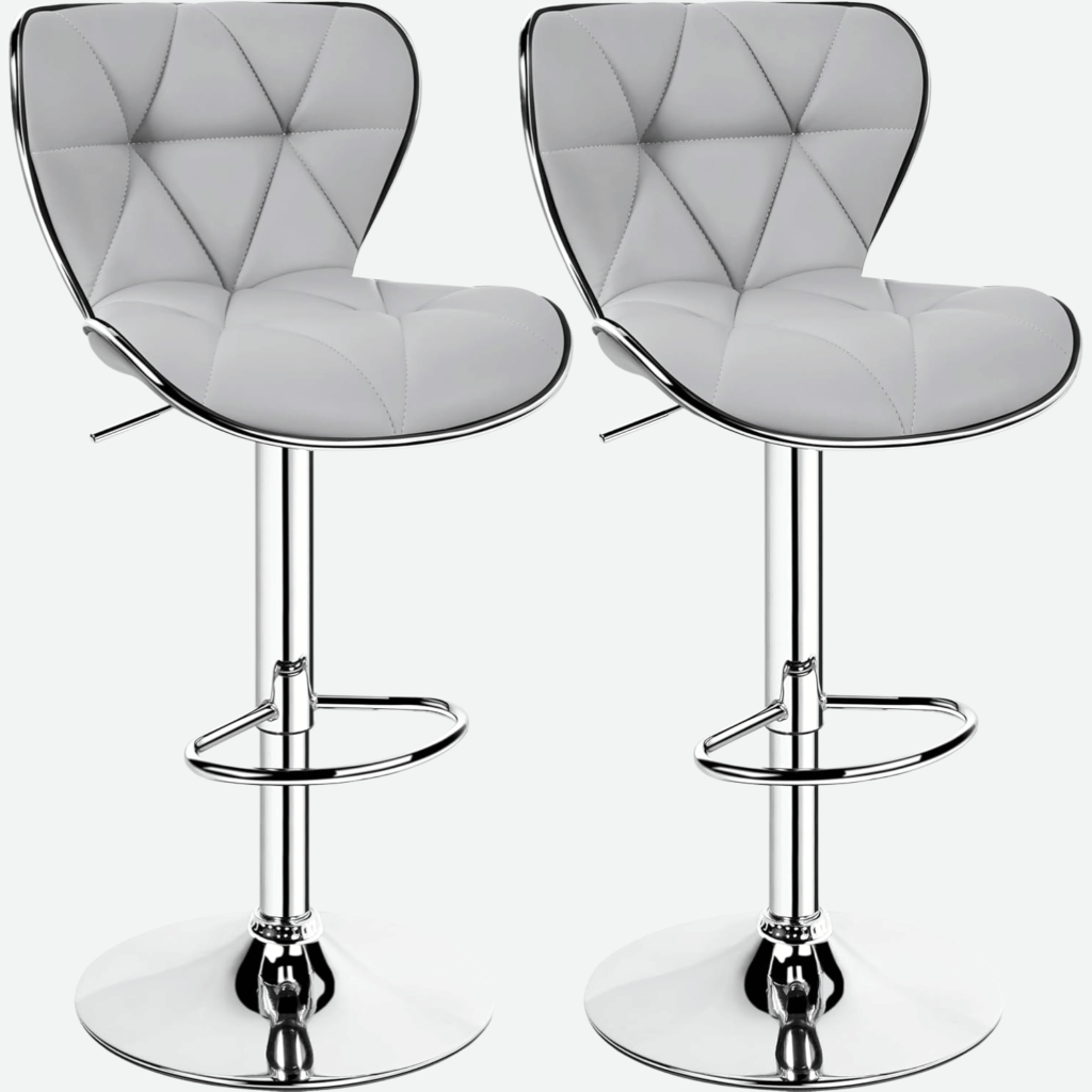 Swivel leather bar stools