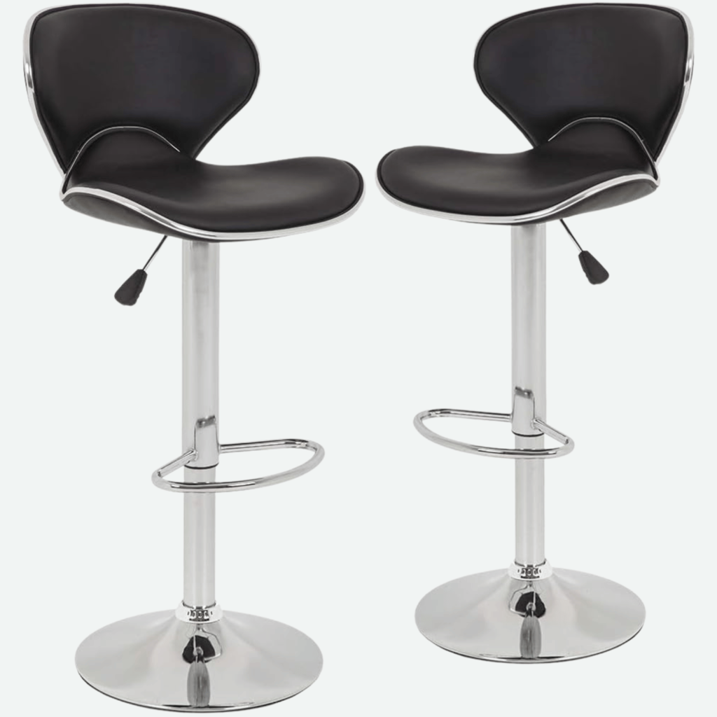 Swivel leather bar stools