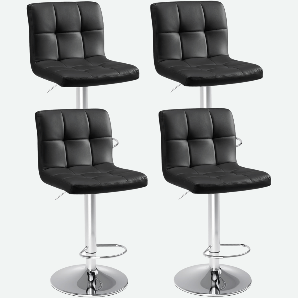 Swivel leather bar stools