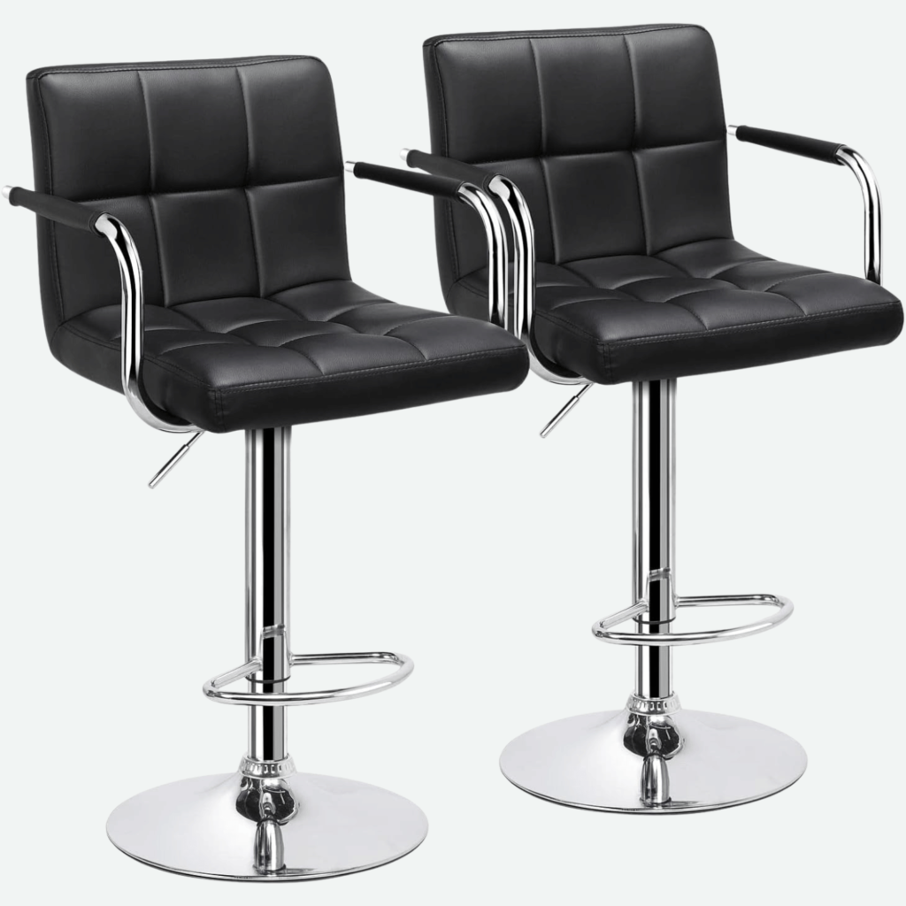 Swivel leather bar stools