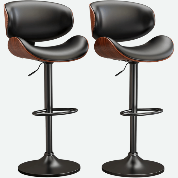 Swivel leather bar stools