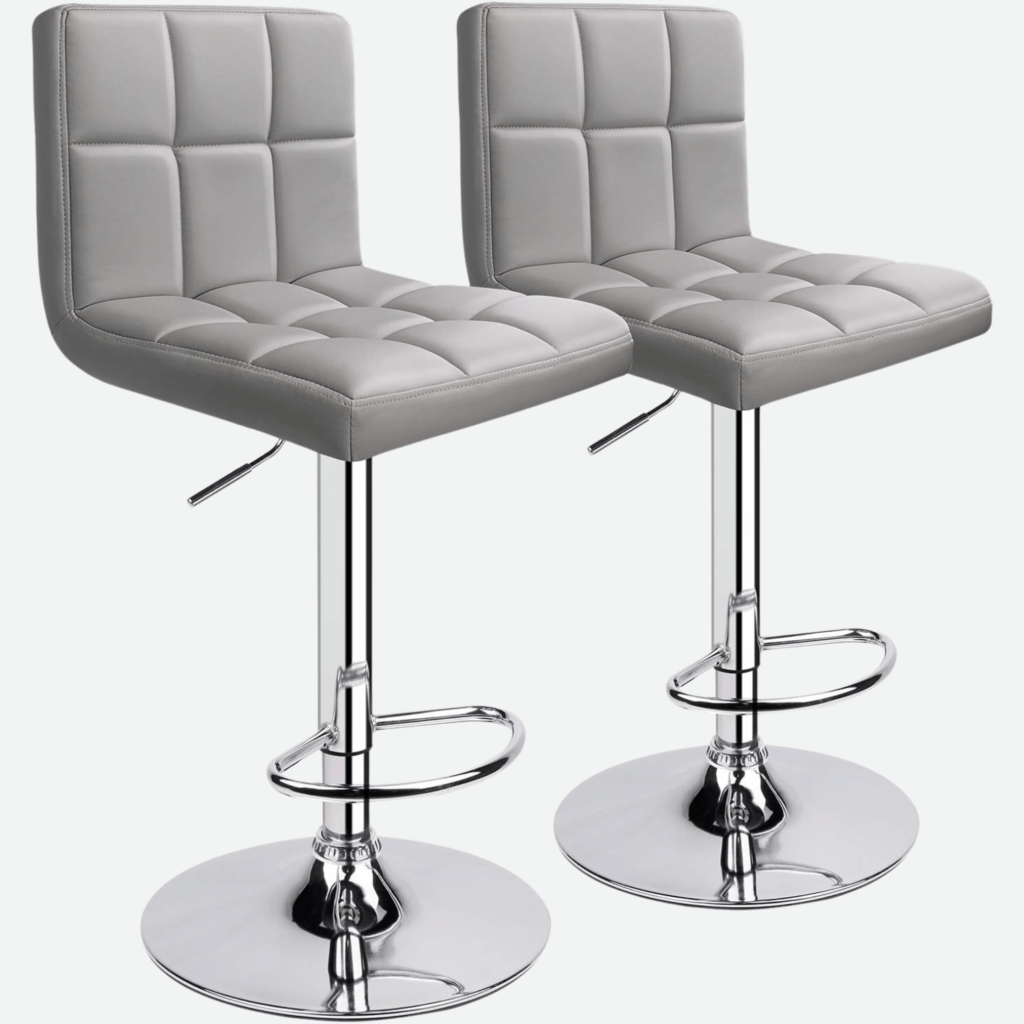 Swivel leather bar stools