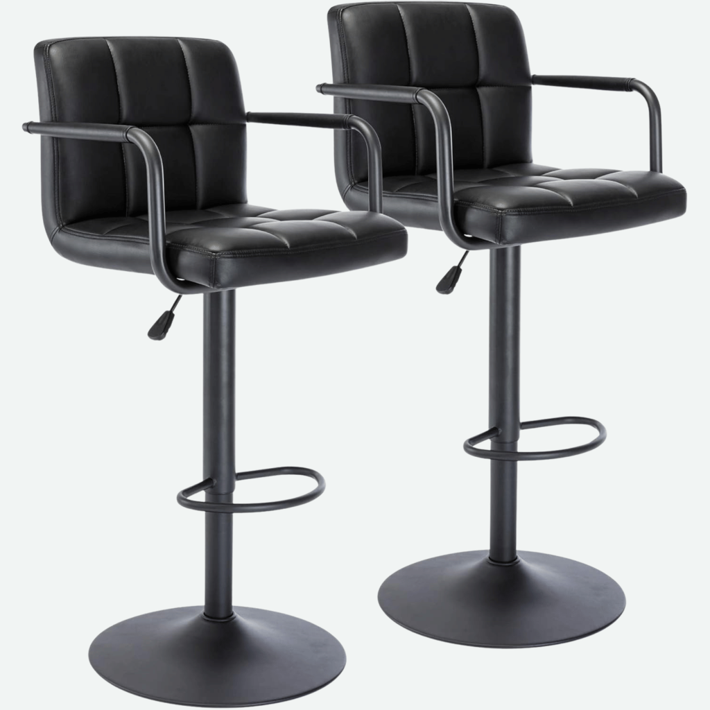 Swivel leather bar stools