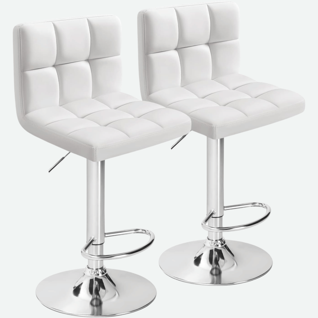 Swivel leather bar stools