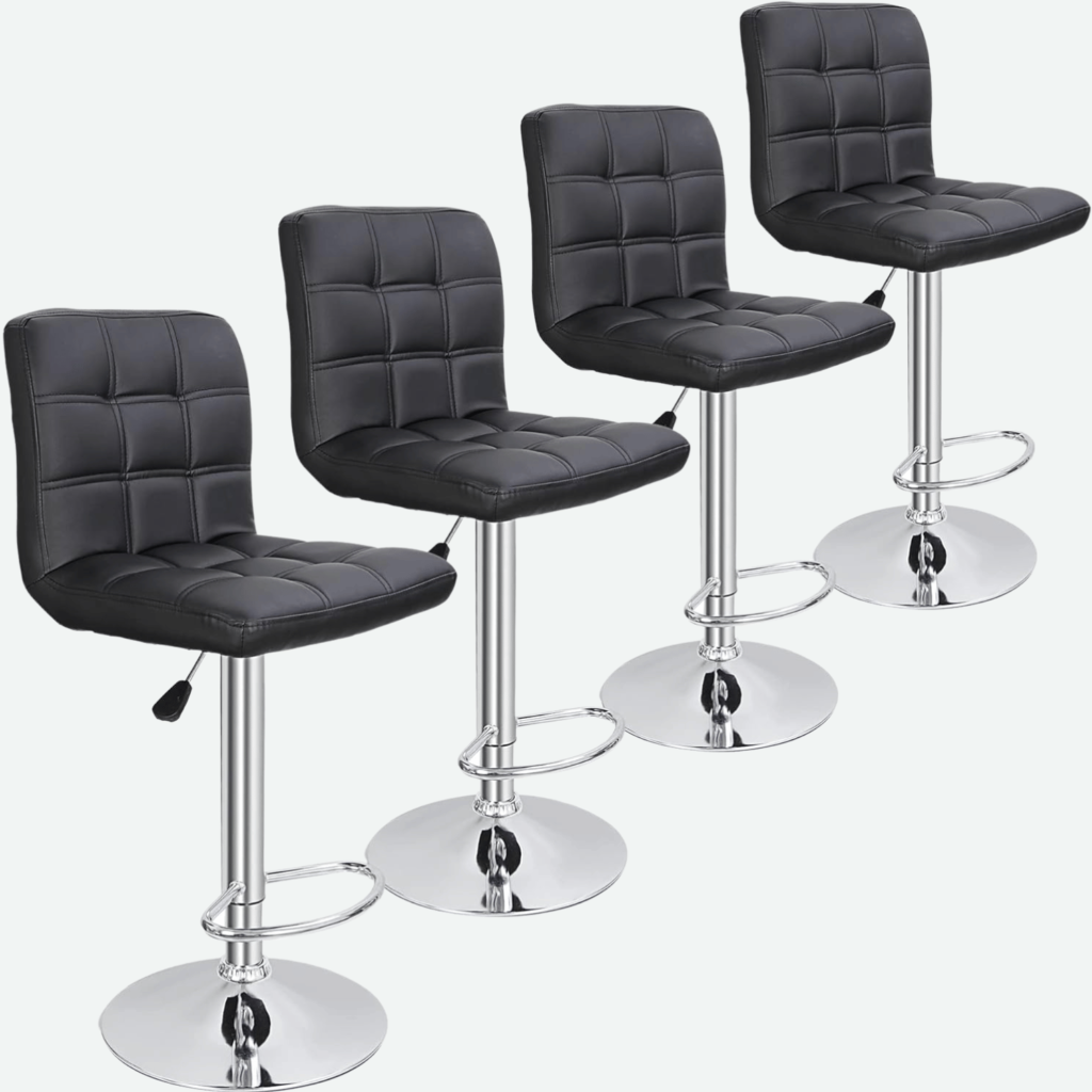 Swivel leather bar stools