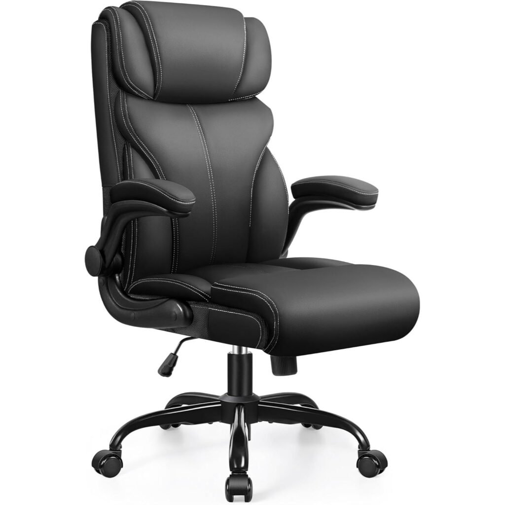 Black leather office chairs