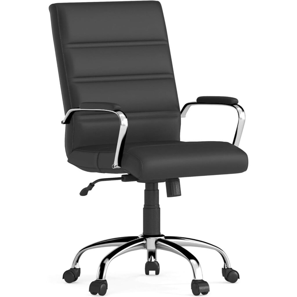 Black leather office chairs