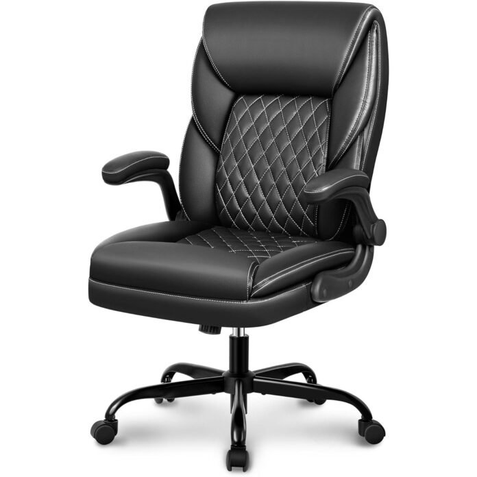 Black leather office chairs