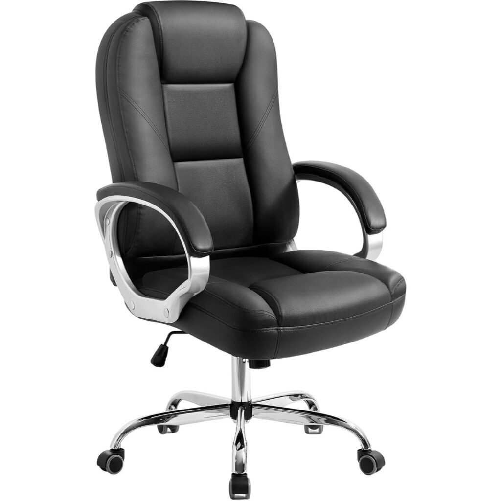 Black leather office chairs