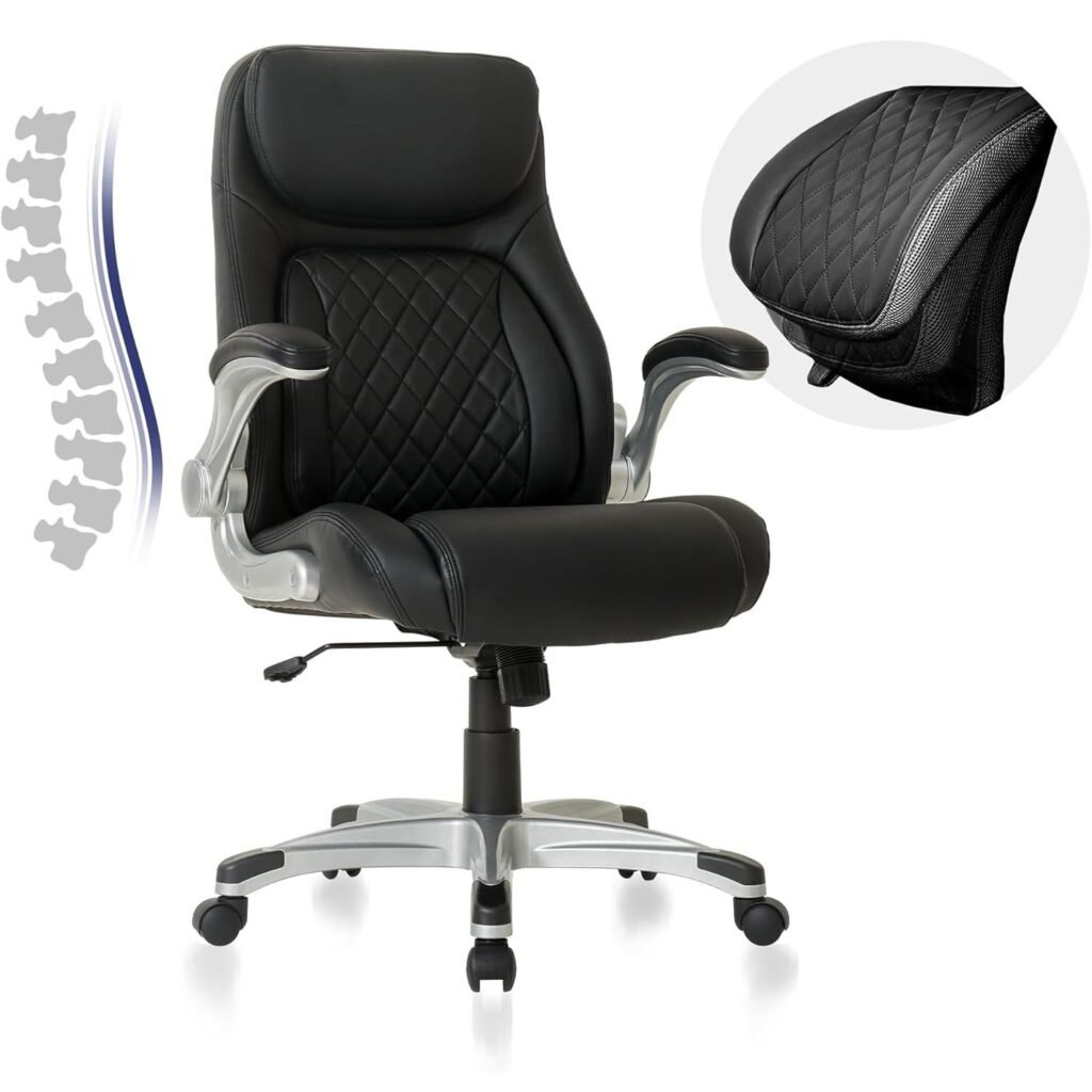 Black leather office chairs