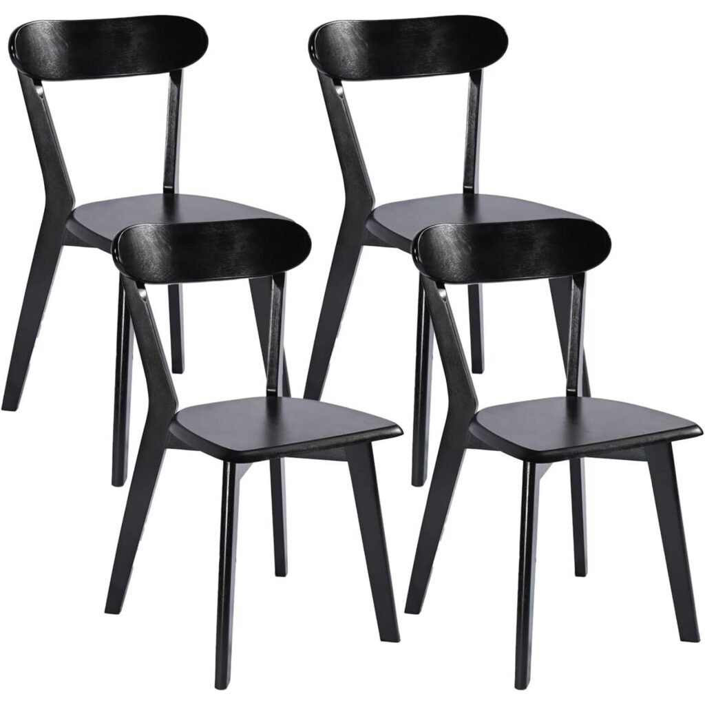 Black wood dining chairs