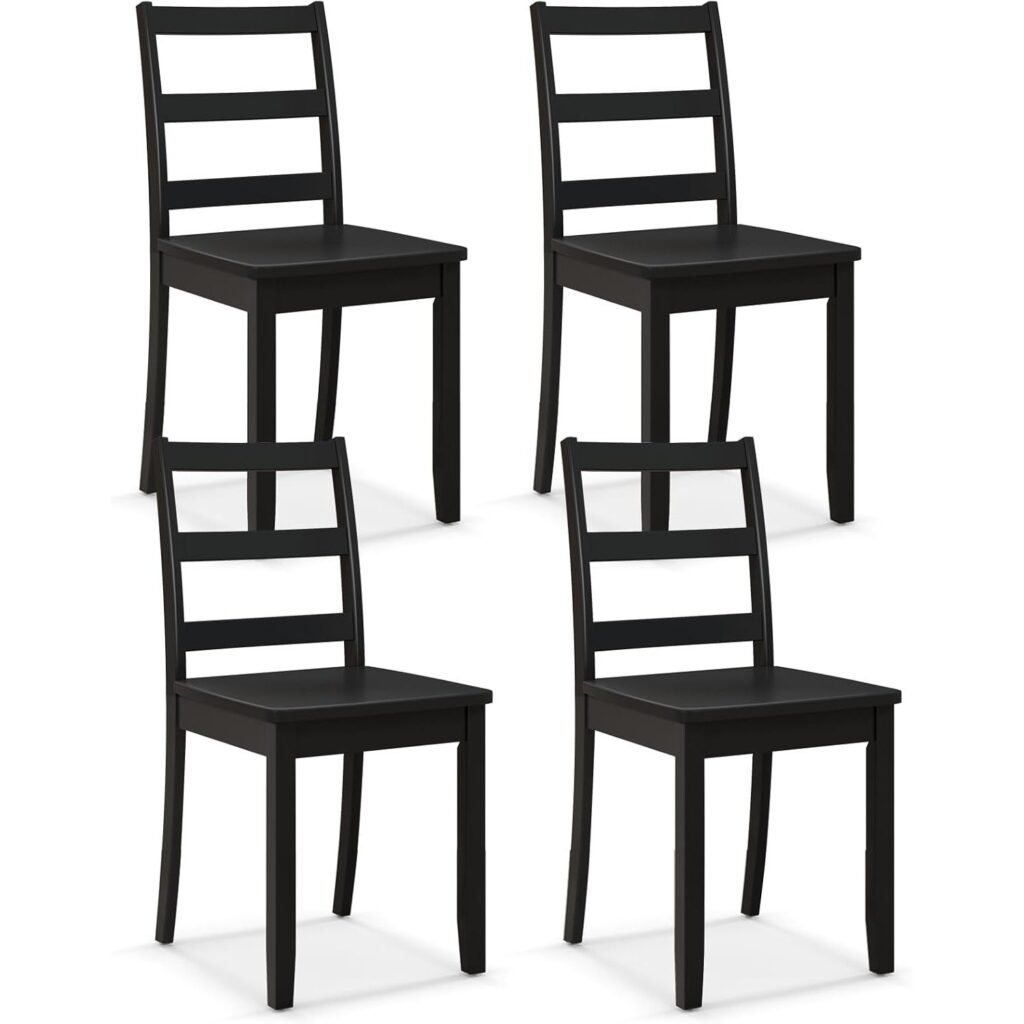 Black wood dining chairs