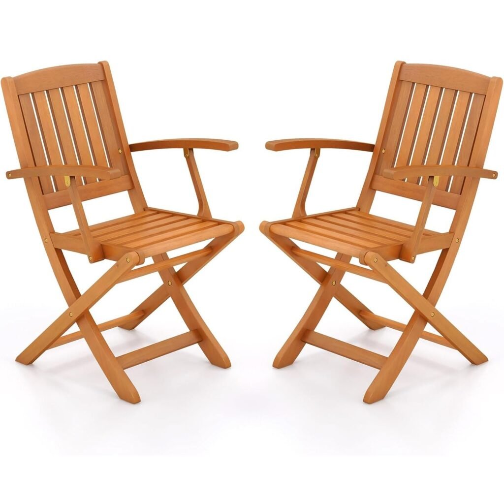 Outdoor wood folding chairs