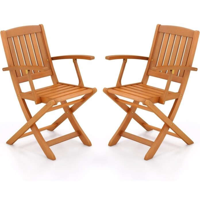 Outdoor wood folding chairs